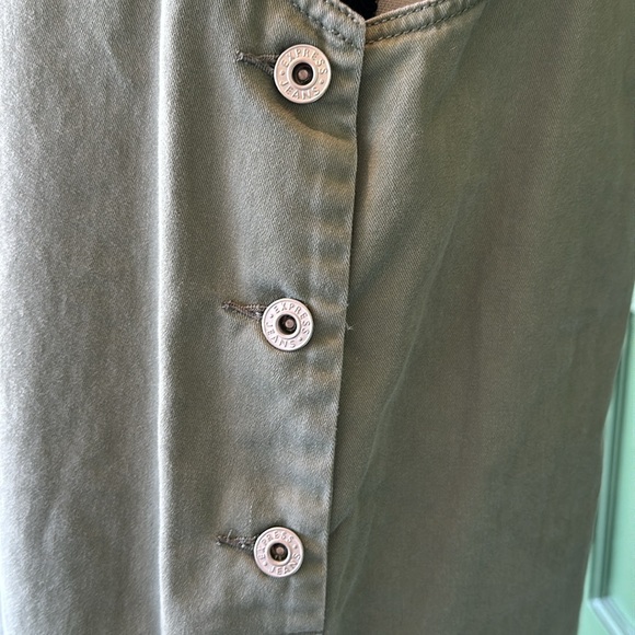 Y2K 90's Midi Overall Dress with Pockets Khaki - Picture 11 of 15